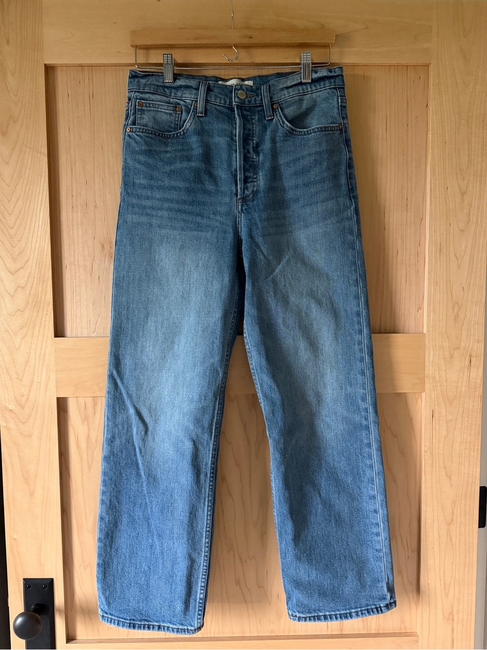 Aritzia Denim Forum Arlo High Rise Straight Jeans Medium Wash Size 29